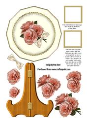 Orange Roses Plate Card