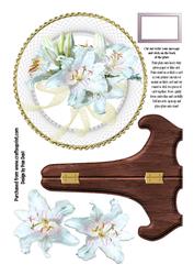 White Lily Flower Plate Card
