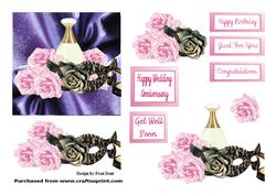 Pink Roses on Satin