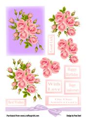 A Spray of Pink Roses
