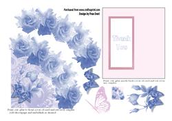 Blue Rose Thank You Card