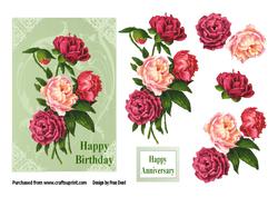 Peony Birthday Card