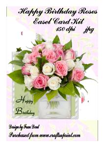 Happy Birthday Roses Easel Card Kit