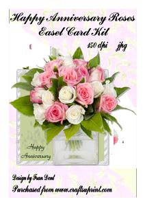 Happy Anniversary Roses Easel Card Kit