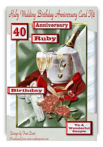Ruby Wedding Birthday Anniversary Card Kit