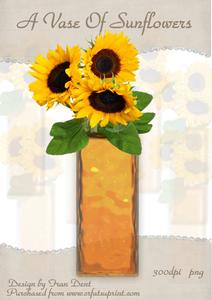 A Vase of Sunflowers