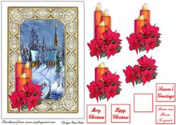 Winter Scene with Poinsettias