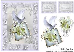 Lilies and Dove Wedding Card