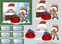 Teddy Santa and Rudolf Deliver the Presents