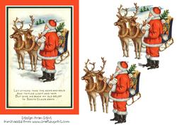 Santa Stops to Feed His Reindeer