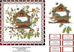 Christmas Robins with Lace