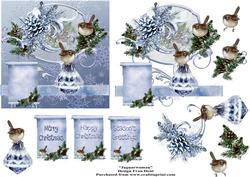 Wrens and Frosted Pine Cones
