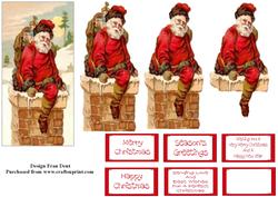 Santa Climbs Out of the Chimney
