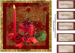 Decorated Christmas Candle with Poinsettias