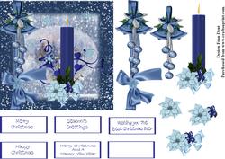 Blue Christmas Candle