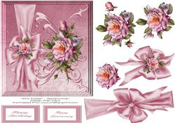 Pink Roses on a Stepped Padded Topper