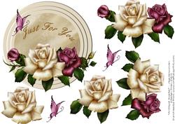 Antique Roses on a Round Stepped Plaque