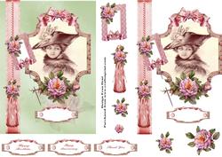 Beauty and Rose Card Front with Decoupage 2