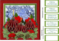 Christmas Candles with Poinsettias 8x8