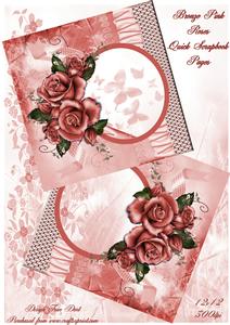 Bronze Pink Roses Quick Scrapbook Pages