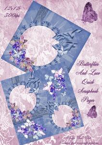 Butterflies and Lace Quick Scrapbook Pages