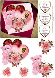 Pink Teddy and Hearts Step by Step