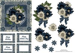 Blue Flowers and Lace Step by Step