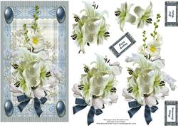 Lilies and Hollyhocks Dl