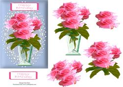Pink Birthday Roses Step by Step