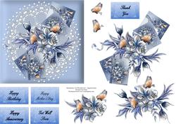 Pretty in Silver and Blue Step by Step