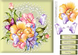 Rainbow Flowers 8x8 Quick Card