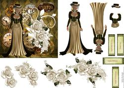 Golden Beauty, White Roses and Steampunk