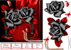 Black Roses and Pearls Quick Card