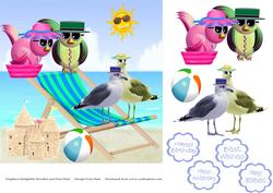 Ada and Dave Visit Their Seaside Cousins 7x7 Quick Card