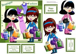 Sally and Sue Love to Shop Quick Card