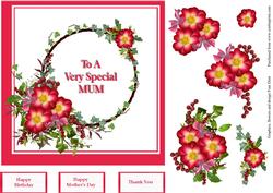 'rosa Dortmund' Floral Card for a Special Mum Step by Step