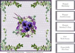 Pansies 8x8 Topper