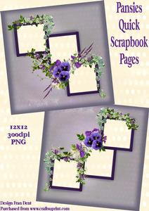 Pansies Quick Scrapbook Pages