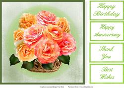 Basket of Roses 8x8 Topper