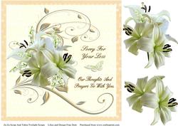 White Sympathy Lilies with Decoupage