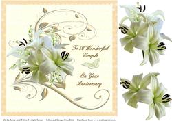 Anniversary Lilies with Decoupage.
