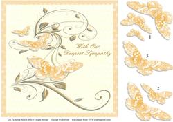 Sympathy Butterflies 8x8 with Decoupage