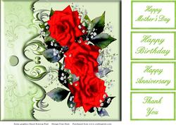 Red Roses for Mother's Day 8x8 Topper