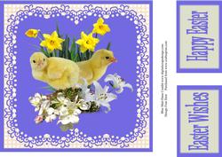 Easter Blooms and Chicks 8x8 Topper
