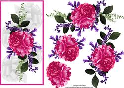 Glittered Peonies Dl
