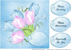 Soft Pinks and Blues 8x8 Topper