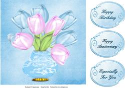 Tulips in a Blue Vase