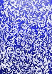 Royal Blue and Silver Leaf