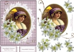 Victorian Cameo with Lilies