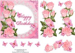 Pink Roses and Lace Step by Step
